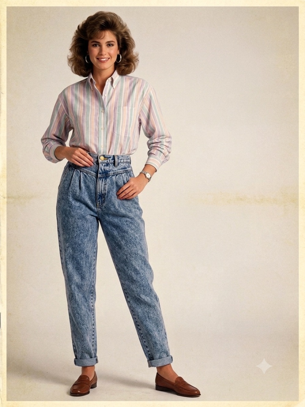 Vintage St Alhmero High Waisted Pleated Tapered Mom Jeans Acid Wash 24x30 Small